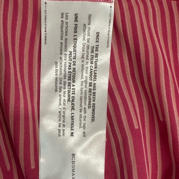 BCBGMaxazria linear high-low cocktail Dress in Ibis Rose color - Picture 6 of 10